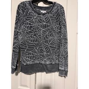 Grayson Threads Womens XXL Spiderweb Sweatshirt Gray Graphic Pullover EUC